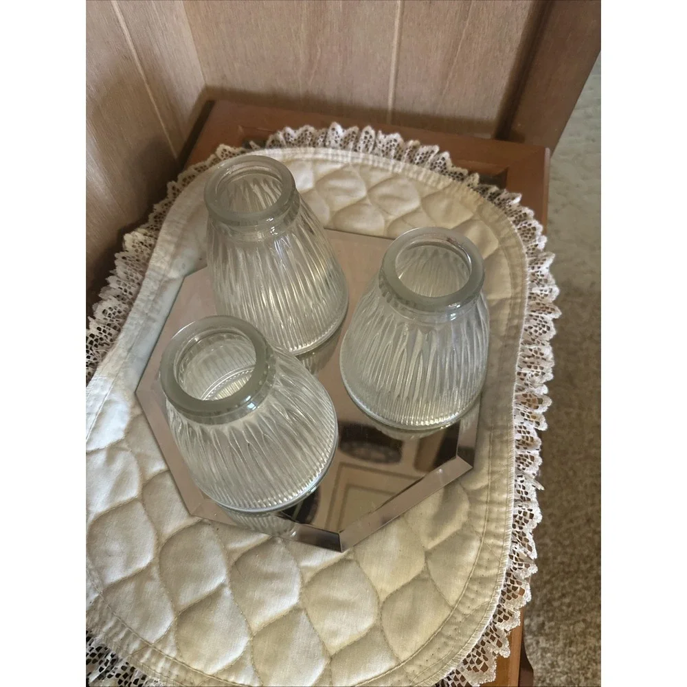 Holophane ribbed glass‎ lamp shades Replacements